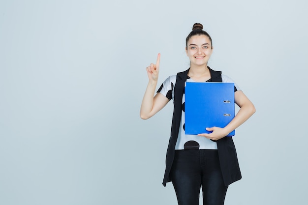 Expressive young woman posing