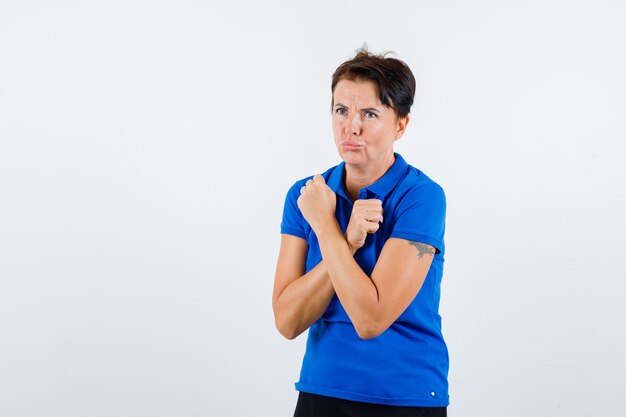 Expressive young woman posing