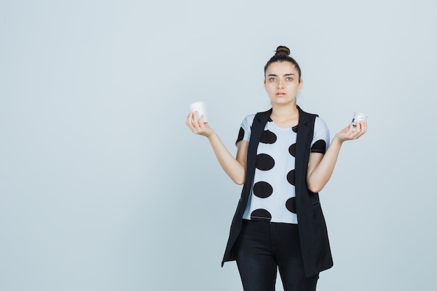 Expressive young woman posing