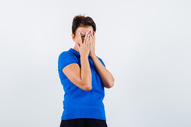 Expressive young woman posing