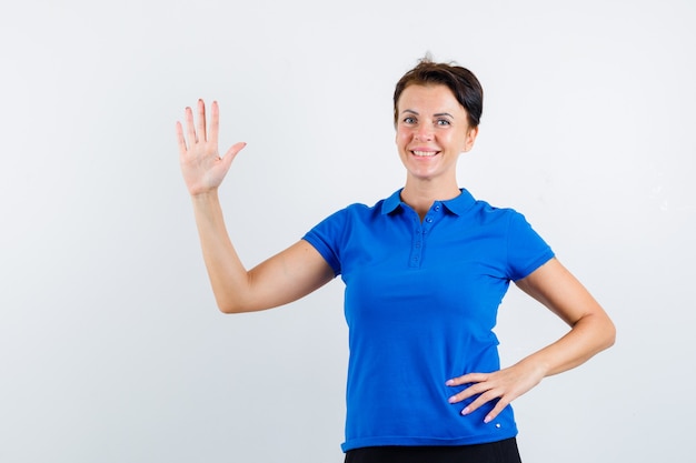 Expressive young woman posing