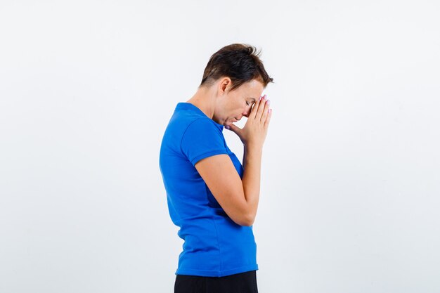 Expressive young woman posing