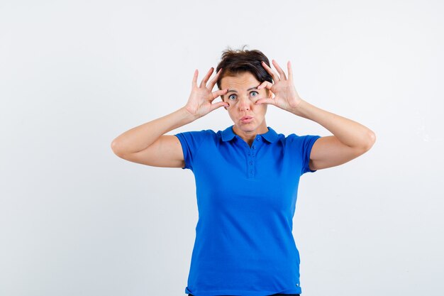 Expressive young woman posing