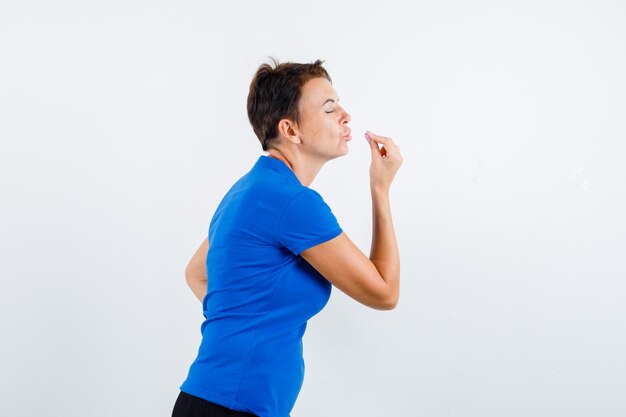 Expressive young woman posing