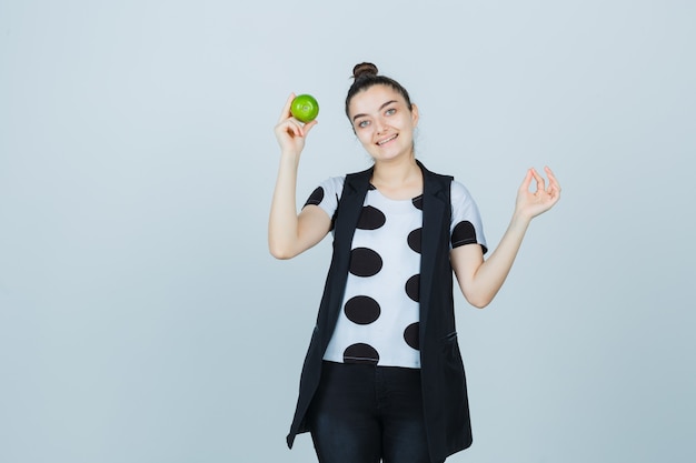 Expressive young woman posing