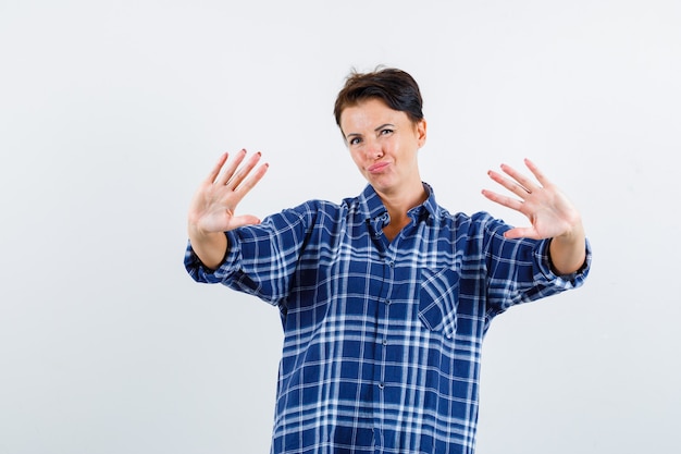 Expressive young woman posing