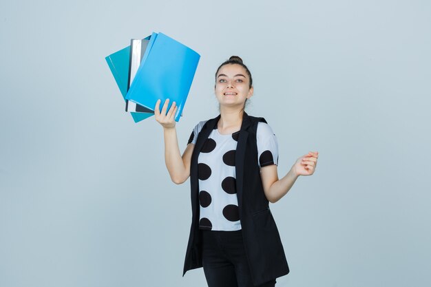 Expressive young woman posing