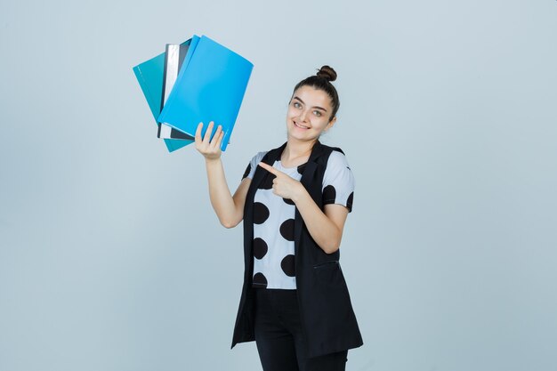 Expressive young woman posing