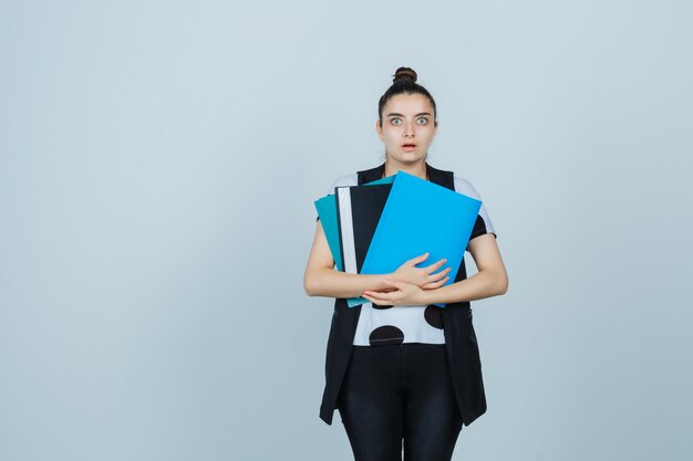 Expressive young woman posing