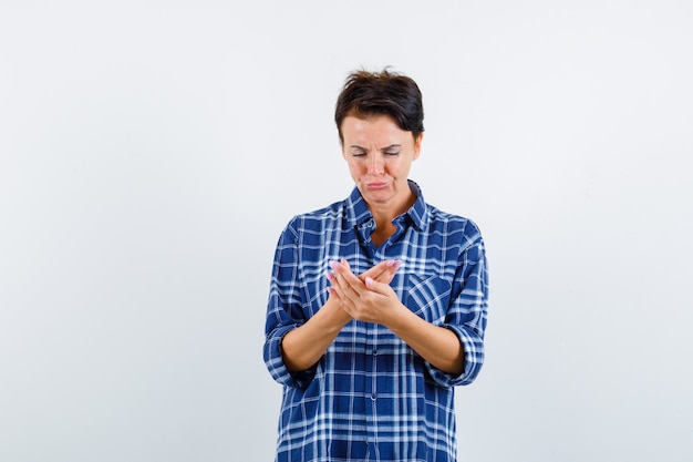 Expressive young woman posing