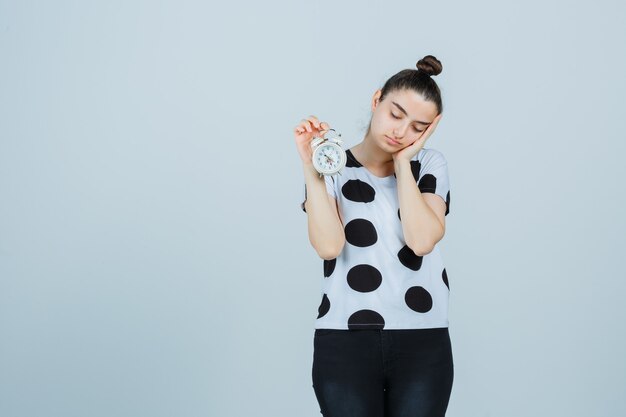 Expressive young woman posing