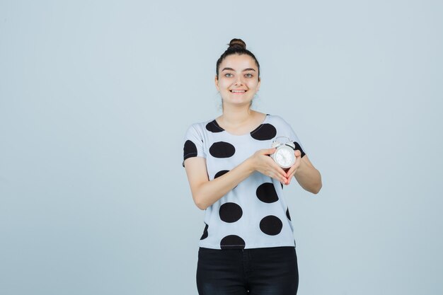 Expressive young woman posing