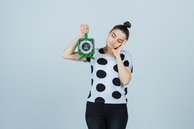 Expressive young woman posing