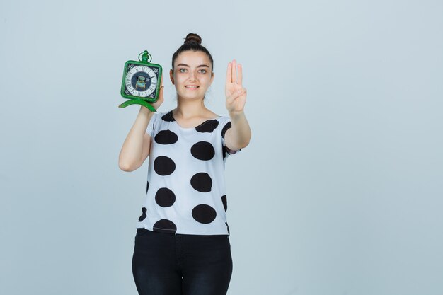 Expressive young woman posing