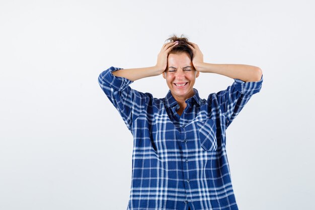 Expressive young woman posing