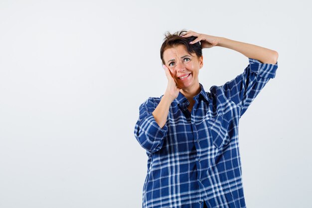 Expressive young woman posing