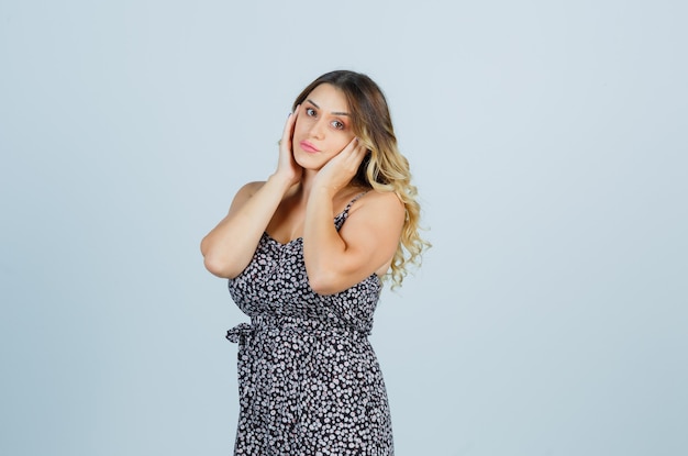 Expressive young woman posing