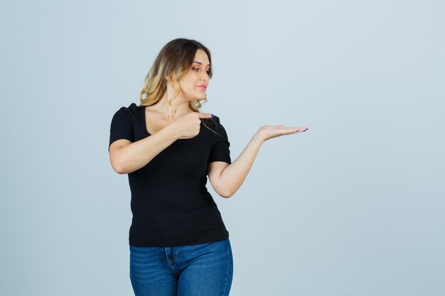 Expressive young woman posing