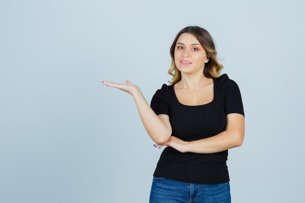 Expressive young woman posing