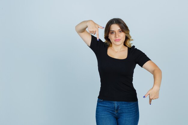 Expressive young woman posing