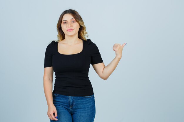 Expressive young woman posing