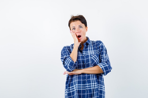 Expressive young woman posing