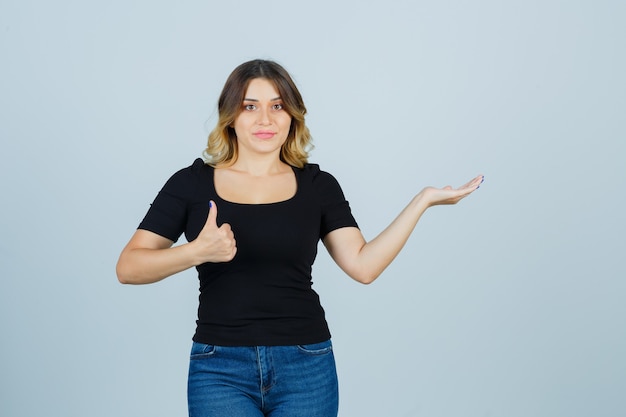 Expressive young woman posing