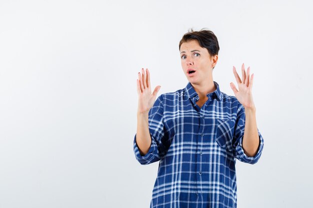 Expressive young woman posing