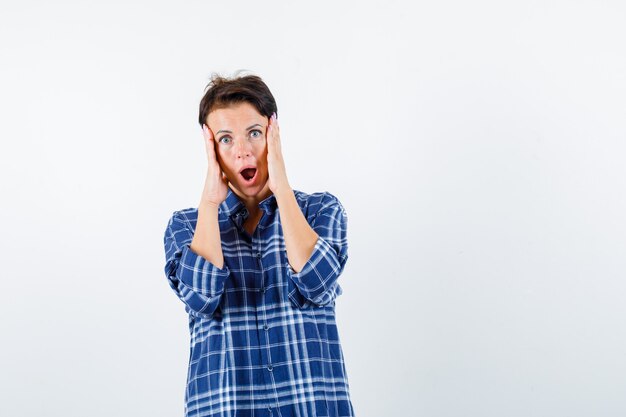 Expressive young woman posing