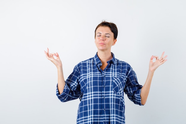 Expressive young woman posing