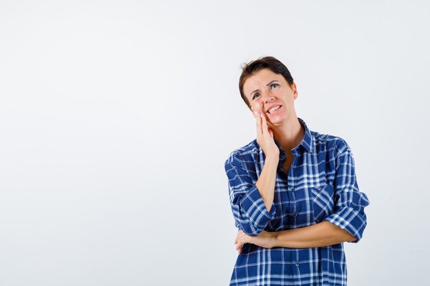 Expressive young woman posing