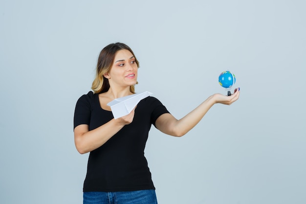 Expressive young woman posing