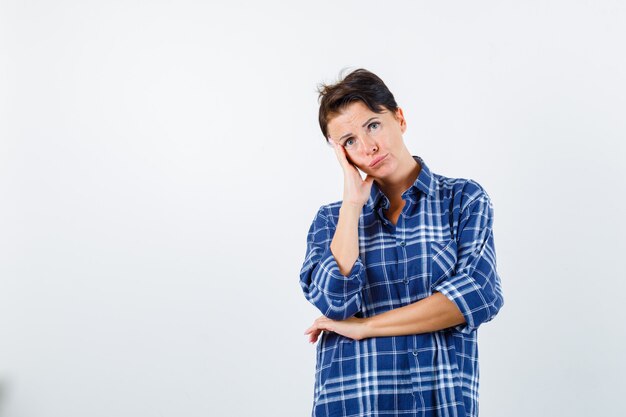 Expressive young woman posing