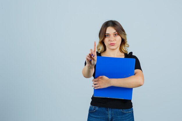 Expressive young woman posing