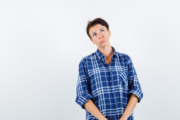 Expressive young woman posing