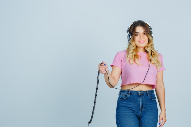 Expressive young woman posing