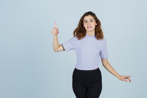 Expressive young woman posing