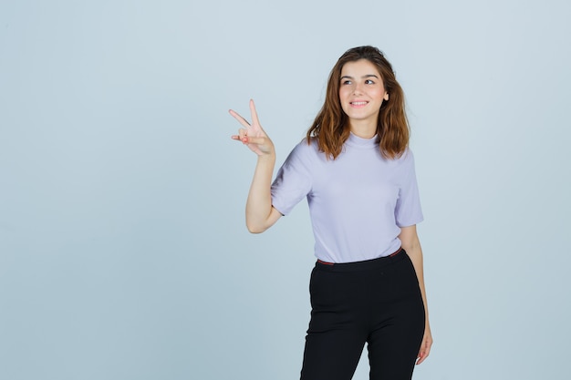 Expressive young woman posing