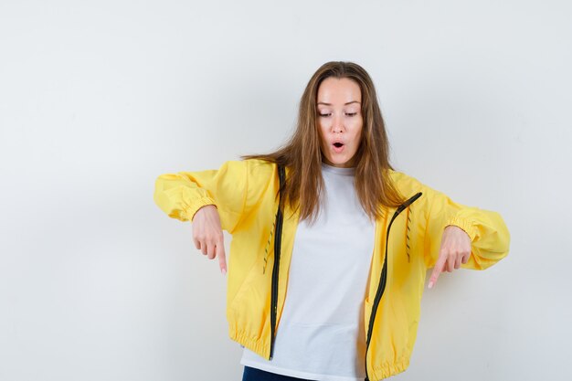 Expressive young woman posing