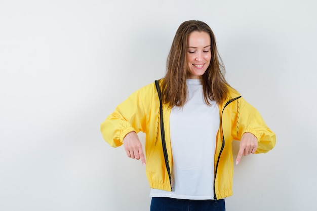 Expressive young woman posing