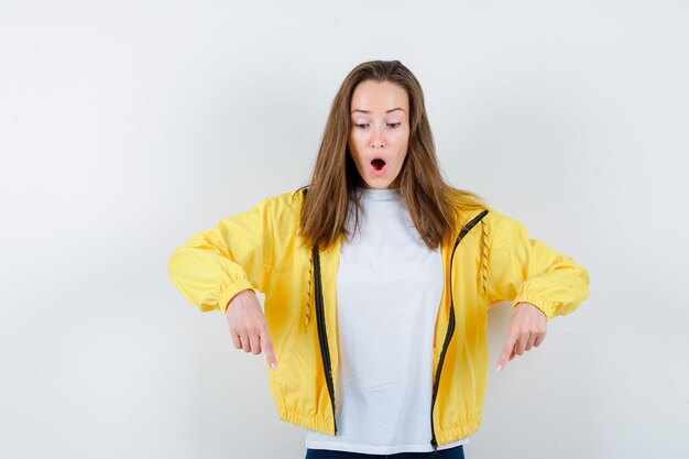 Expressive young woman posing