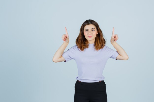 Expressive young woman posing