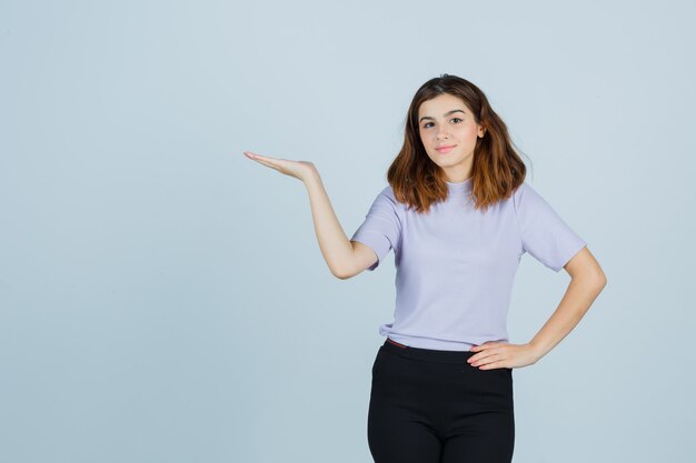 Expressive young woman posing