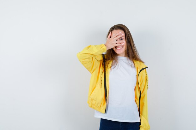 Expressive young woman posing