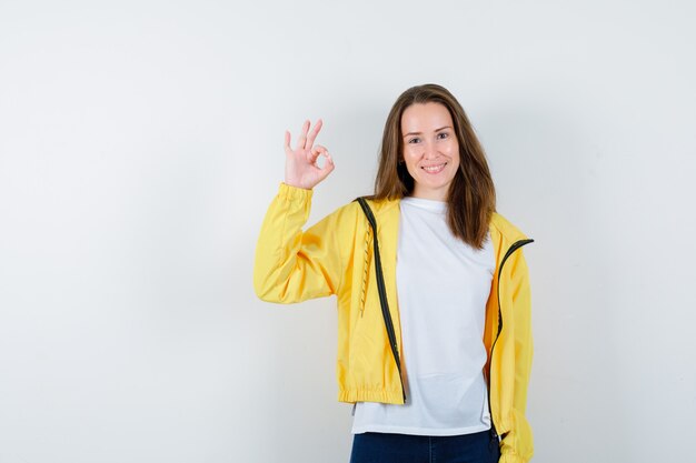 Expressive young woman posing