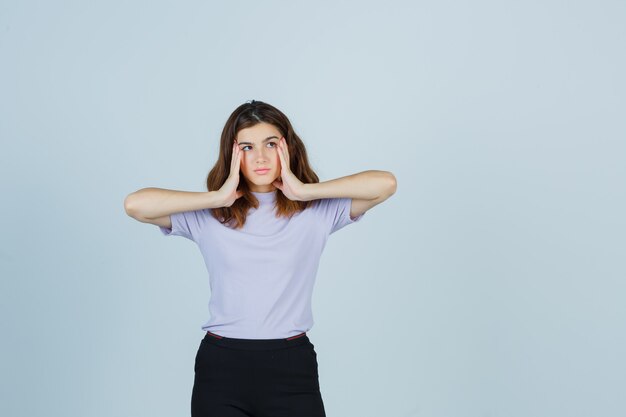 Expressive young woman posing