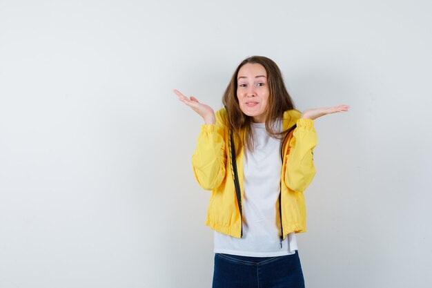 Expressive young woman posing