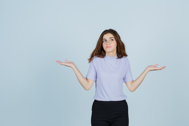 Expressive young woman posing