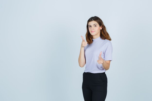 Expressive young woman posing