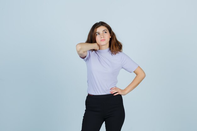 Expressive young woman posing